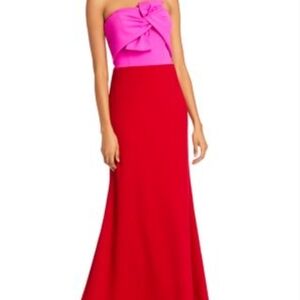 Aqua Strapless Pink and Red Dress